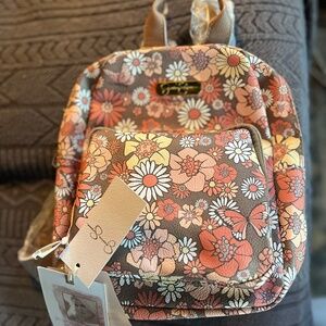 JESSICA SIMPSON BROWN FLORAL EVERY DAY BACKPACK NWT